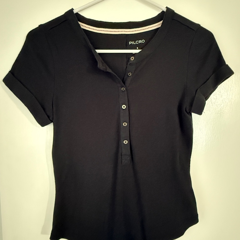 Pilcro Women's Black Button-Up Top
